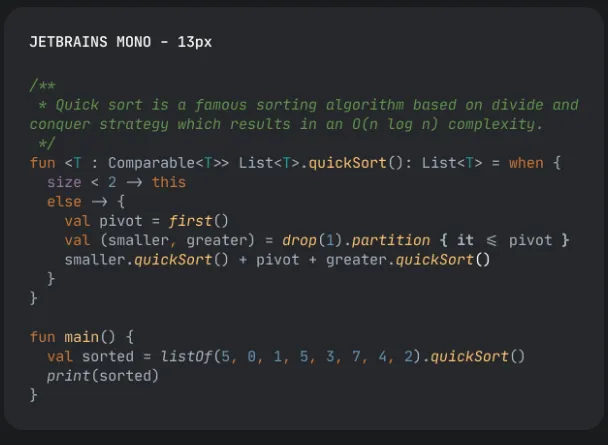 Jetbrains mono font