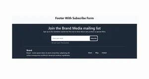 Footer With Subscribe Form - Tailwind Component