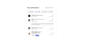Notifications Card for Social Media Using Tailwind UI
