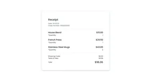 Review List or Receipt - Tailwind Component