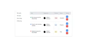 Table Tasks with Tabs - Tailwind Component