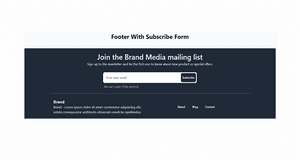 Footer With Subscribe Form - Tailwind Component